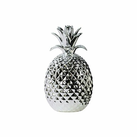 SMARTGIFTS Urban Trends Collection  Porcelain Pineapple Figurine, Large - Silver SM2495490